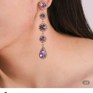 Purple Rhinestone Boho Fashion Drop Earrings | Perfect Gift for Women